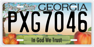 GA license plate PXG7046
