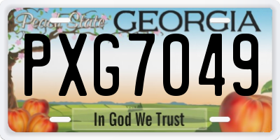 GA license plate PXG7049