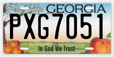 GA license plate PXG7051