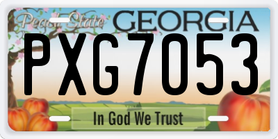 GA license plate PXG7053