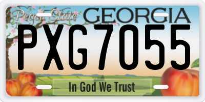 GA license plate PXG7055