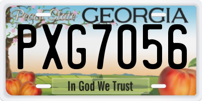 GA license plate PXG7056