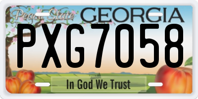GA license plate PXG7058