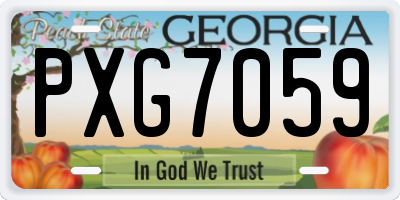 GA license plate PXG7059