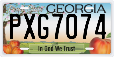 GA license plate PXG7074