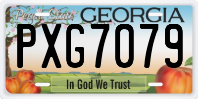 GA license plate PXG7079