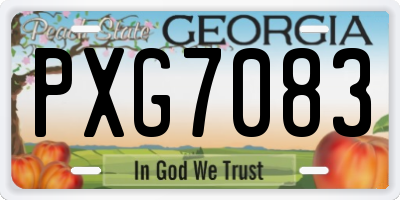 GA license plate PXG7083