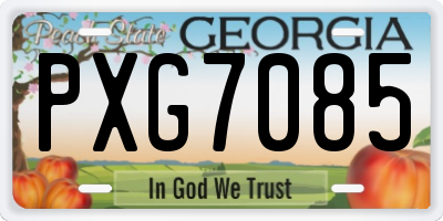 GA license plate PXG7085