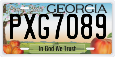 GA license plate PXG7089
