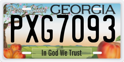 GA license plate PXG7093