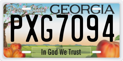 GA license plate PXG7094