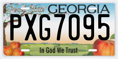 GA license plate PXG7095
