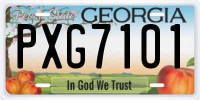 GA license plate PXG7101