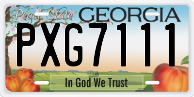 GA license plate PXG7111
