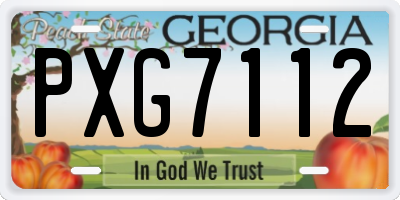GA license plate PXG7112