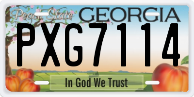 GA license plate PXG7114