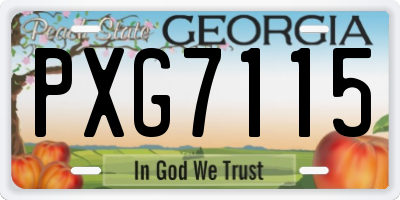 GA license plate PXG7115