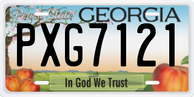 GA license plate PXG7121