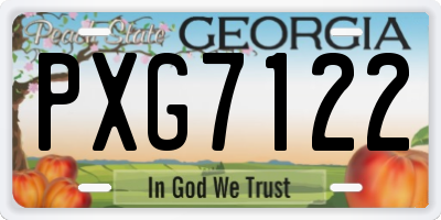 GA license plate PXG7122