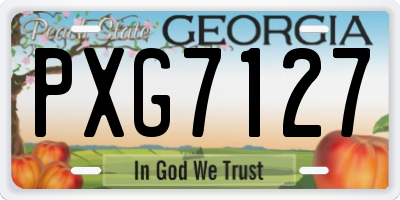 GA license plate PXG7127