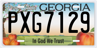 GA license plate PXG7129