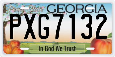 GA license plate PXG7132