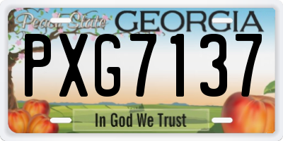 GA license plate PXG7137