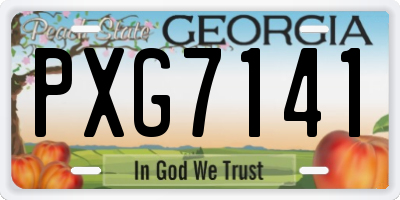 GA license plate PXG7141