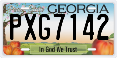 GA license plate PXG7142