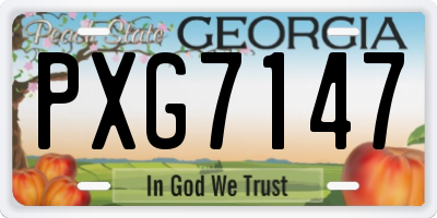 GA license plate PXG7147