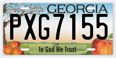 GA license plate PXG7155