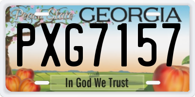 GA license plate PXG7157