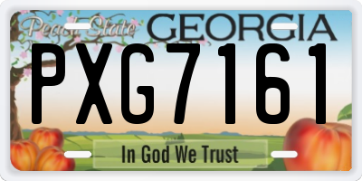 GA license plate PXG7161