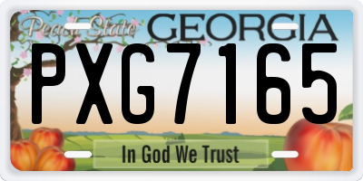 GA license plate PXG7165