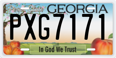 GA license plate PXG7171