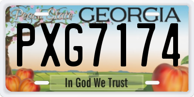 GA license plate PXG7174