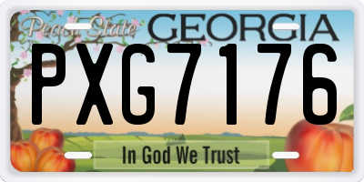 GA license plate PXG7176