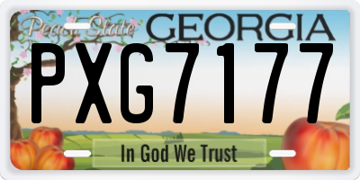 GA license plate PXG7177