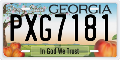 GA license plate PXG7181