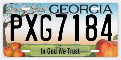 GA license plate PXG7184