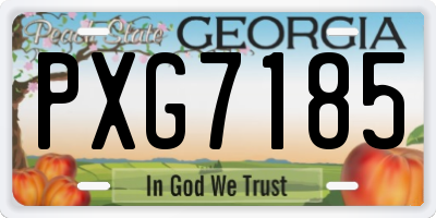 GA license plate PXG7185