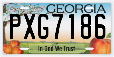 GA license plate PXG7186