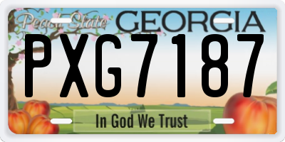 GA license plate PXG7187