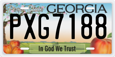 GA license plate PXG7188