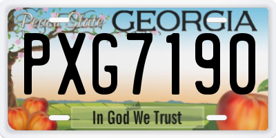 GA license plate PXG7190