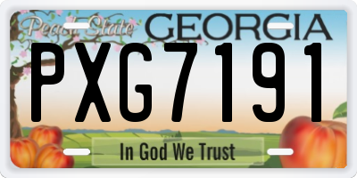 GA license plate PXG7191