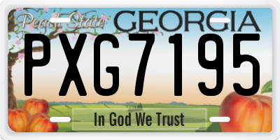 GA license plate PXG7195