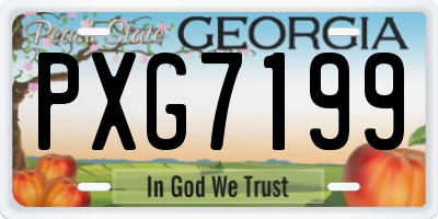 GA license plate PXG7199