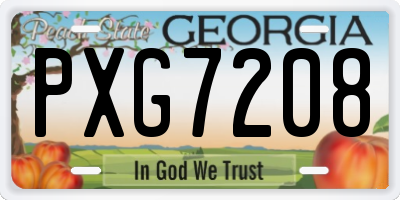 GA license plate PXG7208