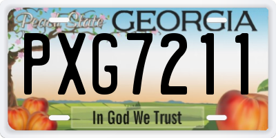 GA license plate PXG7211